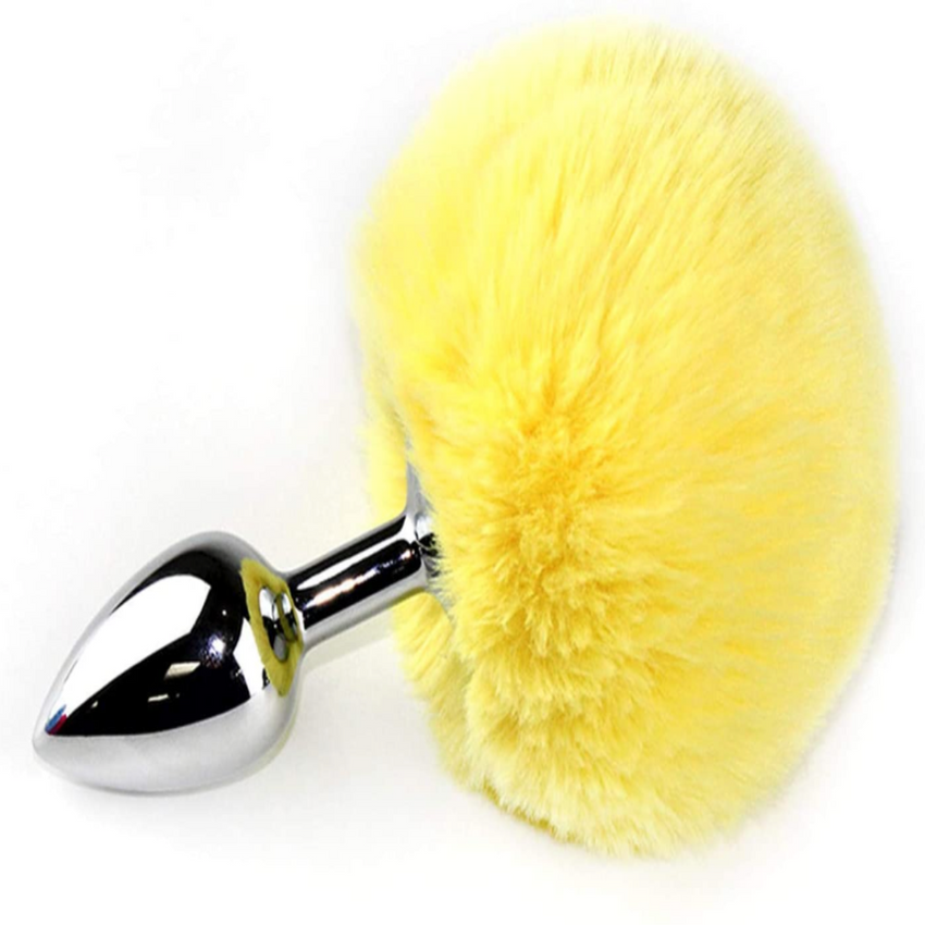 3' Stainless Steel 7 Colors Bunny Tail Plug