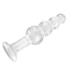 Large Glass Beaded Anal Plug