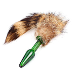 Glass Raccoon Tail Butt Plug, 12'