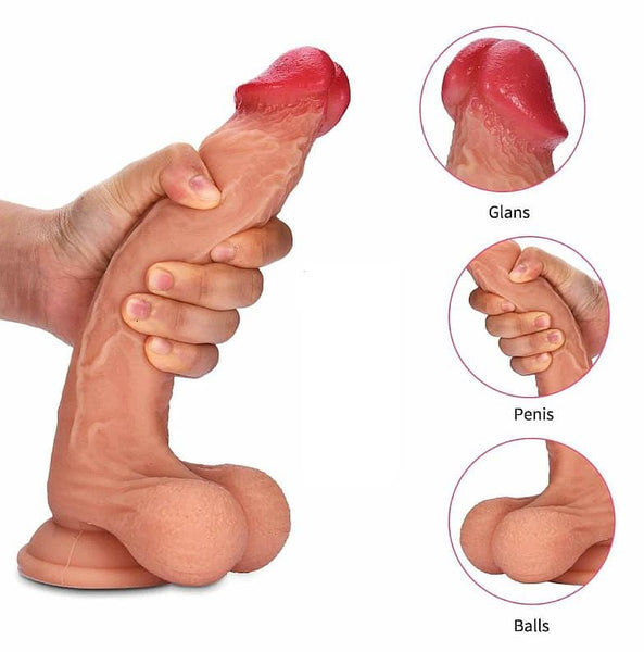 Sisandsis Dress Provider 8 Inch Suction Cup Dildo With Testicles