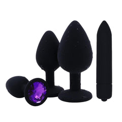 Silicone Amethyst Butt Plug Set (3 Piece)