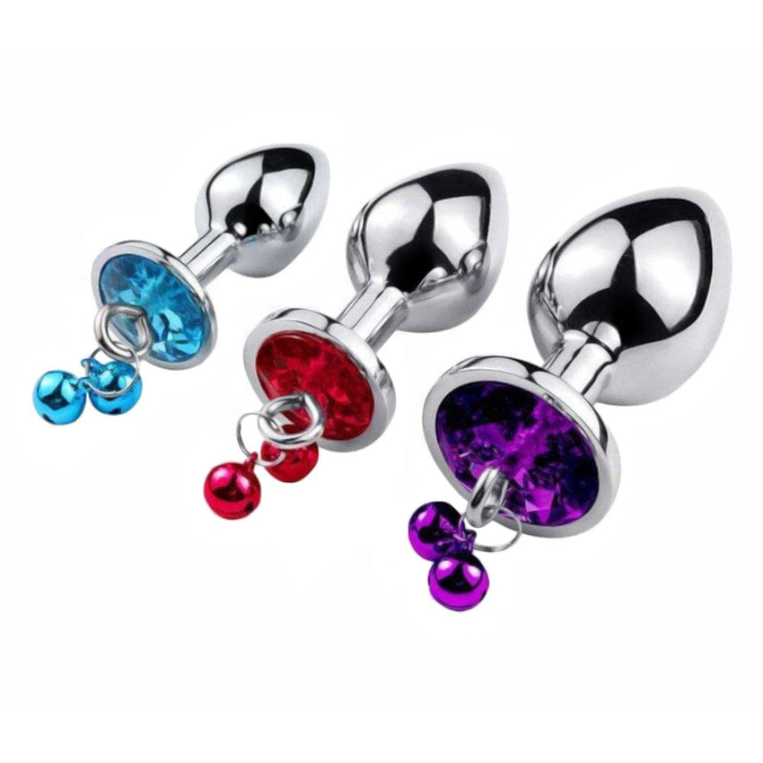 Dangling Jeweled Bell Princess Plug, 3-Piece Set