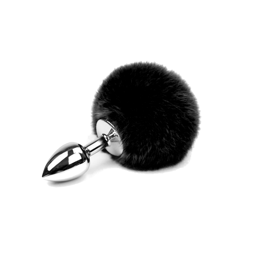 Bushy Black Bunny Tail Plug