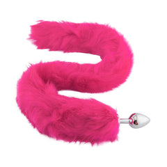 Pink Fox Metal Tail Plug, 32'