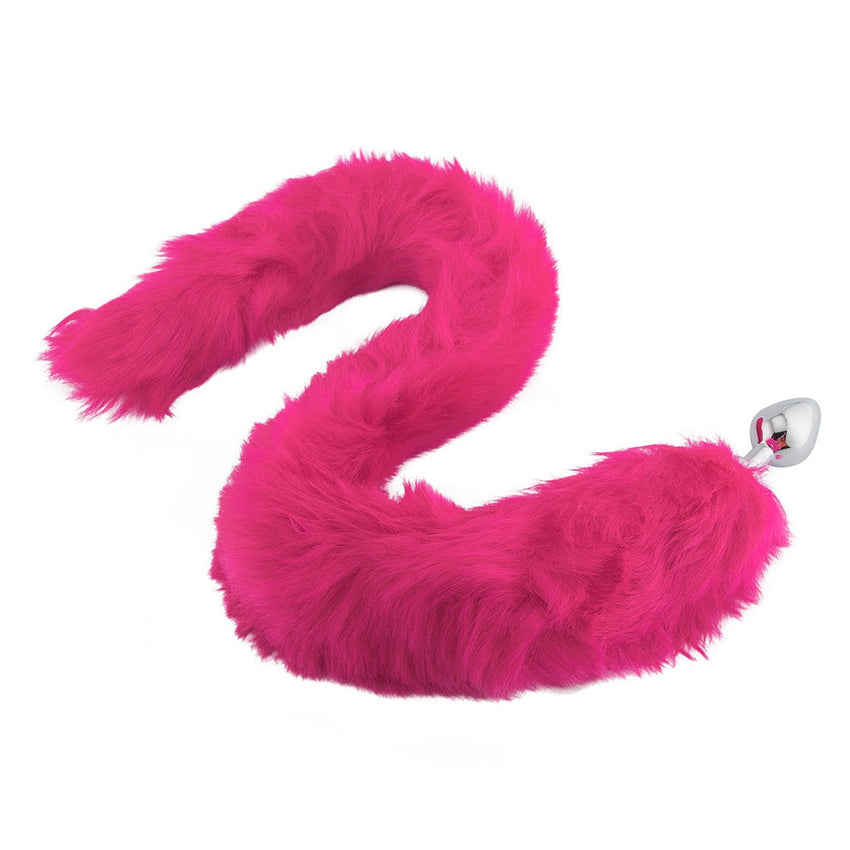 Pink Fox Metal Tail Plug, 32'