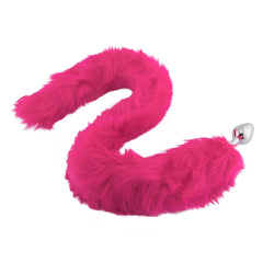 Pink Fox Metal Tail Plug, 32'