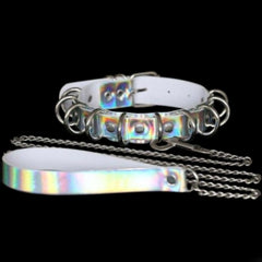 Sisandsis Dress Holographic Leather Neck Collar