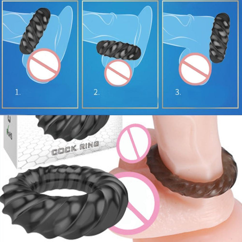 Hypoallergenic Soft Black Cock Ring