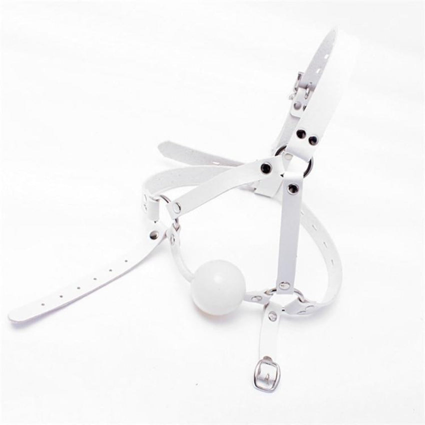 Pure White Punishment Harness Gag