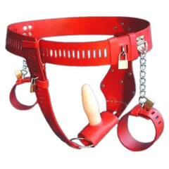 Adjustable PU Leather Female Chastity Belt