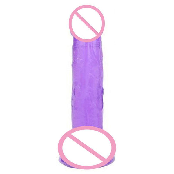 Intimate 8 Inch Big Purple Dildo With Balls and Suction Cup