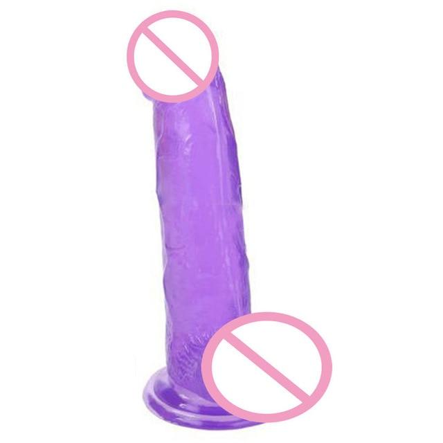 Intimate 8 Inch Big Purple Dildo With Balls and Suction Cup