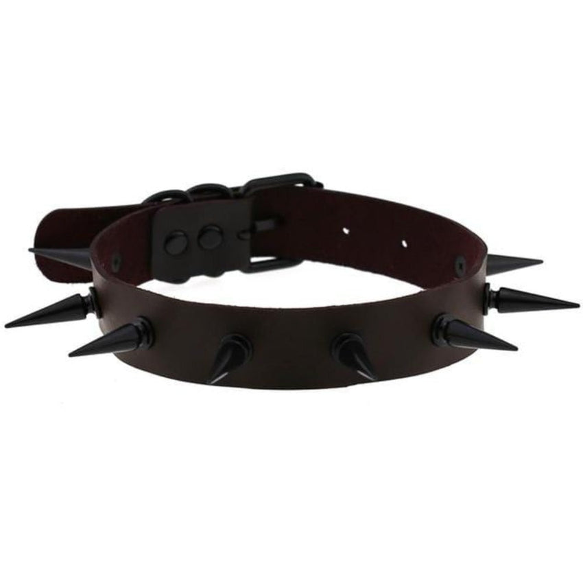 Gothic Bondage Spiked Human Collar