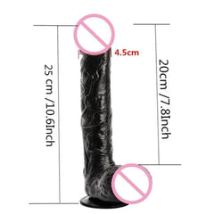 Titillating Realistic 9 Inch Black Dildo With Suction Cup