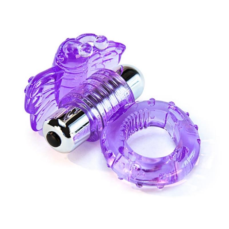 Purple Vibrating Butterfly Cock Ring