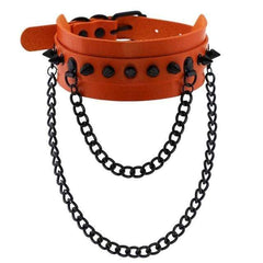 Spiked Trendy Goth Leather Choker