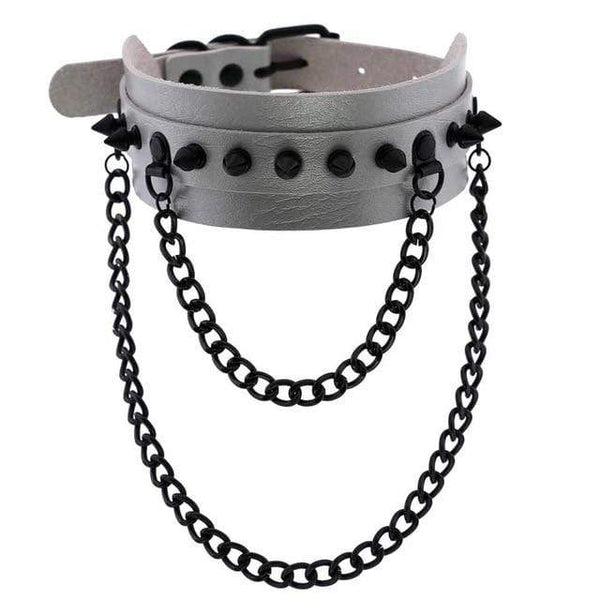 Spiked Trendy Goth Leather Choker