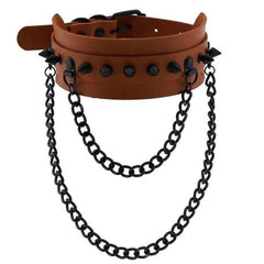 Spiked Trendy Goth Leather Choker