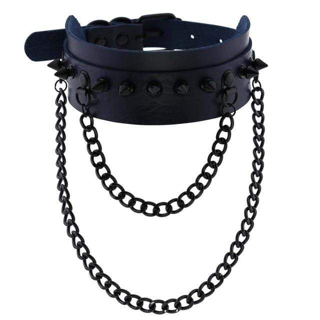 Spiked Trendy Goth Leather Choker