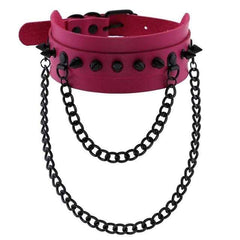 Spiked Trendy Goth Leather Choker