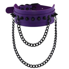 Spiked Trendy Goth Leather Choker