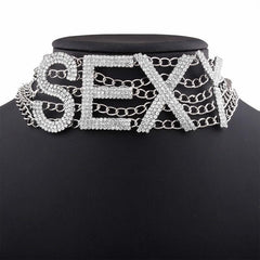 Rhinestone Encrusted Sexy Necklace