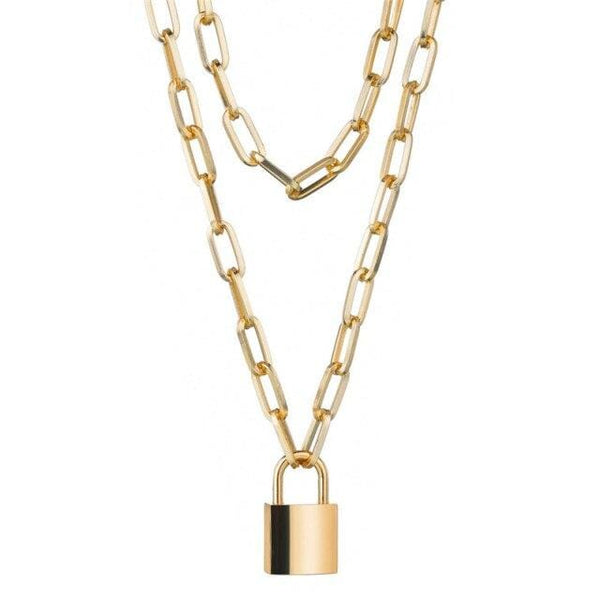 Double Layer Lock Necklace