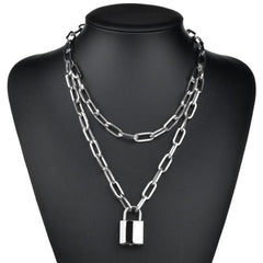 Double Layer Lock Necklace