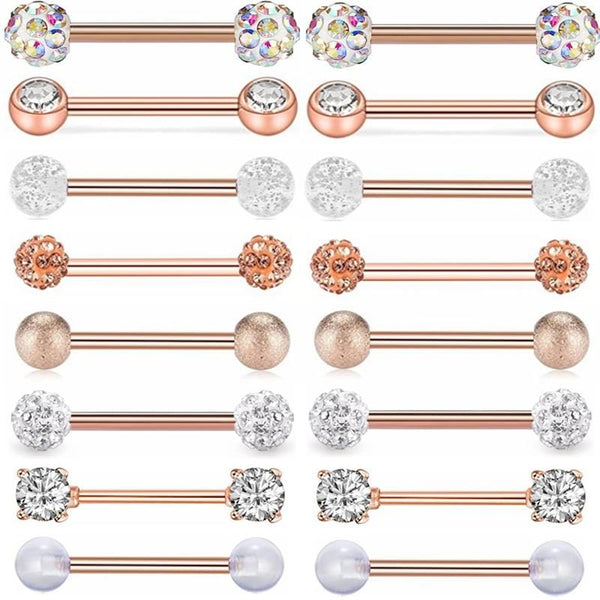 Hypoallergenic Rose Gold Nipple Barbells