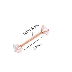 Hypoallergenic Rose Gold Nipple Barbells