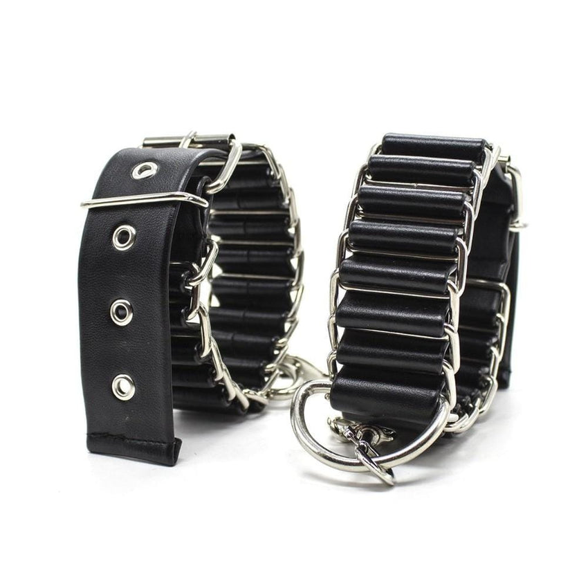 Fancy Black Leather Soft Restraints