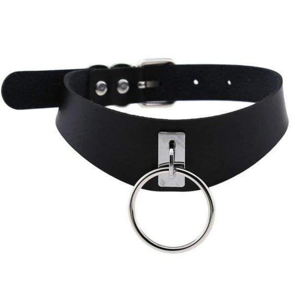 Sisandsis Dress Leather Choker With Ring