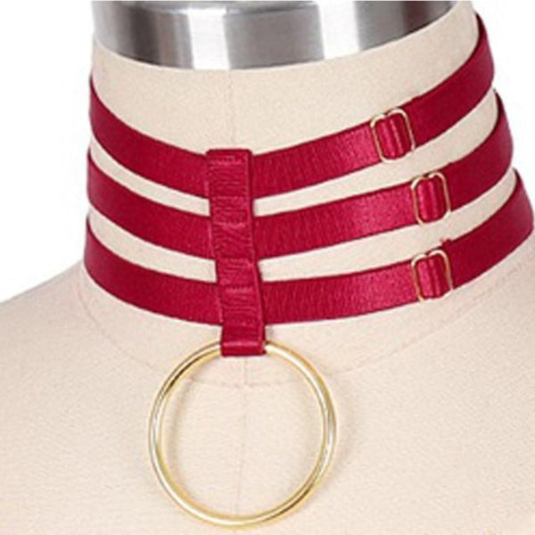 Super Elastic Wine Red Day Collar