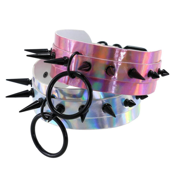 Colorful Oversized Spiked Collar