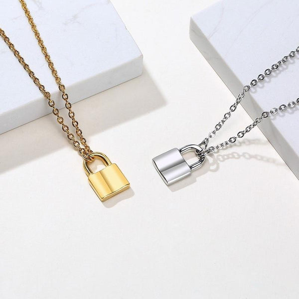 Tiny Lock Chain Necklace