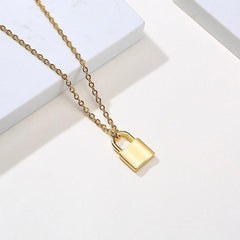 Tiny Lock Chain Necklace