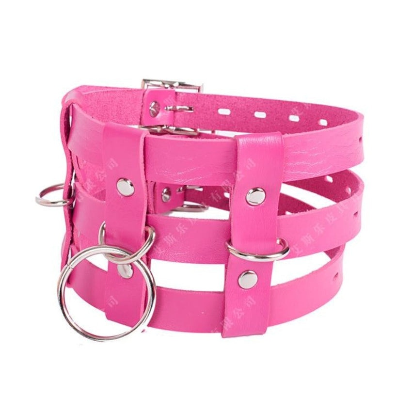 Triple Layer Pink BDSM Collar