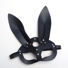 Sexy Black Leather Bunny Mask