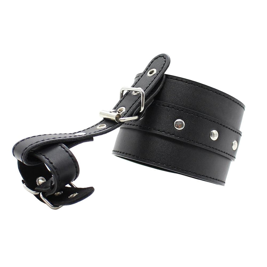 Adjustable Black Leather Toe Cuffs