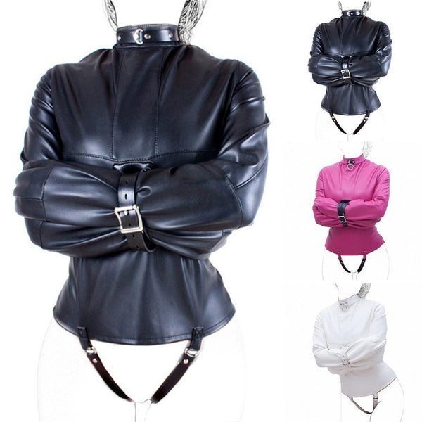 Colored Leather Harness BDSM Straitjacket