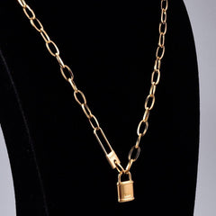 Deluxe Gold Lock Necklace