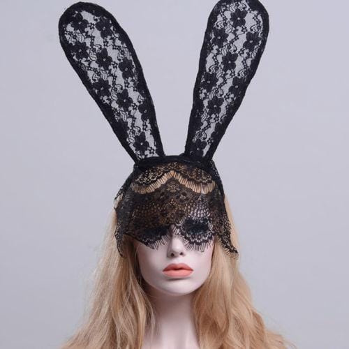 Sexiness Overload Lace Bunny Ears Mask