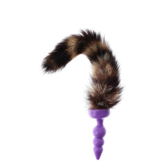 Silicone Raccoon Tail Butt Plug, 12'