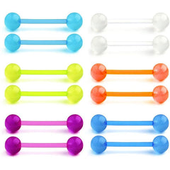 Multicolored Acrylic Nipple Piercing Retainer Set