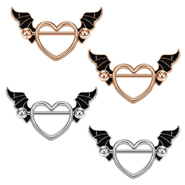 Bat Winged Heart Nipple Ring