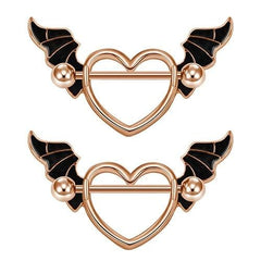 Bat Winged Heart Nipple Ring