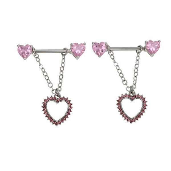 Dangling Nipple Piercing Jewelry Heart Charm