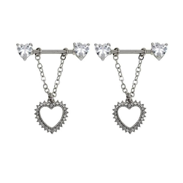 Dangling Nipple Piercing Jewelry Heart Charm