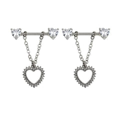 Dangling Nipple Piercing Jewelry Heart Charm