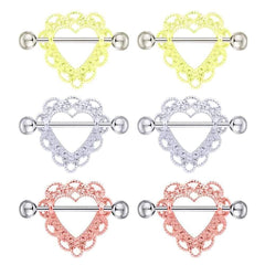 Lace-Style Heart Shaped Nipple Rings